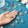 18Pcs 9 Styles Acrylic & Alloy Flower Pendants PALLOY-TAC0160-6