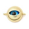 Brass with Resin Blue Evil Eye Links Connector Charms KK-H529-38A-G-1