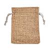 Polyester Imitation Burlap Packing Pouches Drawstring Bags ABAG-R005-9x12-15-1