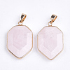 Natural Rose Quartz Pendants G-S344-12D-2