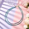 Plastic Imitation Pearl with Glass Necklace NJEW-JN04850-3