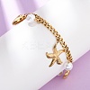 Starfish & Shell Shape 304 Stainless Steel Charm Bracelets BJEW-F519-02B-G-2