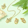 4Pcs 2 Style Rack Plating Brass Micro Pave Cubic Zirconia Pendants KK-CJ0002-76-6