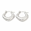 Non-Tarnish 304 Stainless Steel Chunky Rhombus Hoop Earrings for Women LS-EJEW-F283-04P-1