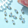 10Pcs Transparent Crackled Glass Cube Connector Charms PALLOY-JF03944-4