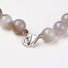 Natural Dyed Agate Beads Necklaces NJEW-F139-6mm-02-3