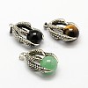 Vintage Natural Bezel Mixed Gemstone Pendants G-M038-03-1