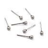 Tarnish Resistant 201 Stainless Steel Textured Ball Stud Earrings STAS-Z039-01A-P-1