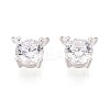 925 Sterling Silver Micro Pave Clear Cubic Zirconia Charms STER-N017-17A-S-2