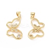 Brass Micro Pave Cubic Zirconia Pendants ZIRC-P106-12G-1