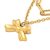 304 Stainless Steel Bowknot Pendant Necklaces LS-NJEW-L182-001G-02-6