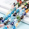 Oval Handmade Millefiori Glass Beads Strands LK-R004-37-4