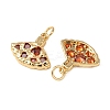 Brass Micro Pave Cubic Zirconia Pendants KK-C143-03G-2