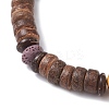 Natural Coconut & Lava Rock Beads Stretch Bracelets for Men Women BJEW-JB12497-02-3