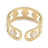 Ion Plating(IP) 304 Stainless Steel Enamel Cuff Finger Rings RJEW-L107-041G-01-3