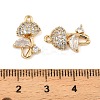 Brass Micro Pave Cubic Zirconia Pendants KK-C155-15G-01-3