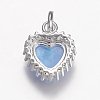 Brass Micro Pave Cubic Zirconia Charms ZIRC-G141-01P-A-2