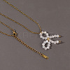 Glass Beaded Bowknot Pendant Necklaces LG8345-3-2