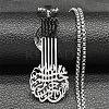 201 Stainless Steel Viking Knot Guitar Pendant Box Chain Necklaces for Women Men NJEW-S007-03P-1