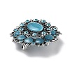 Baroque Flower Alloy Rhinestone Brooches with Cat Eye LS-JEWB-Z034-08AS-2