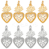 8Pcs 2 Colors Rack Plating Brass Micro Pave Cubic Zirconia Pendants KK-BC0011-95-1