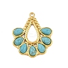 Bohemian Style 304 Stainless Steel with Dyed Synthetic Turquoise Pendants LS-STAS-G381-01G-1