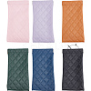 6Pcs 6 Colors Rectangle with Rhombus Pattern PU Imitation Leather Eyeglasses Pouch AJEW-CP0005-57-1