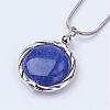 Natural & Synthetic Gemstone Pendant Necklaces NJEW-JN01850-3