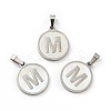304 Stainless Steel with White Shell Pendants STAS-G268-01M-P-1