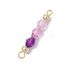15Pcs 5 Colors Acrylic Bicone Beaded Connector Charms PALLOY-JF03476-4