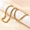 4.5MM 304 Stainless Steel Coffee Bean Link Chain Necklaces for Women NJEW-B134-06B-G-1