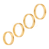 4Pcs 4 Styles Stainless Steel Grooved Finger Ring Settings STAS-LP0001-43G-01-1