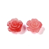 Synthetic Coral 3D Flower Rose Beads CORA-A005-14mm-2