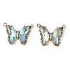 Brass Pave Faceted Glass Connector Charms FIND-Z020-03M-1
