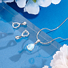 3Pcs Sterling Silver Pendant Cabochon Settings STER-PH0004-25-4