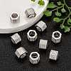 Brass Cubic Zirconia European Beads ZIRC-F001-124P-6