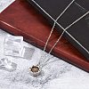 304 Stainless Steel Clear Cubic Zirconia Compass Pendant Cable Chain Necklaces for Women NJEW-F331-03GP-2