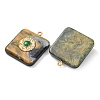 304 Stainless Steel Resin Pendants STAS-F352-07B-03-2