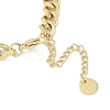 304 Stainless Steel Cuban Link Chain Square Link Bracelets for Women BJEW-C071-06G-3