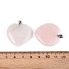 Natural Rose Quartz Pendants X-G-S364-006-3