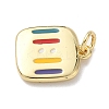 Brass Enamel 11:11 Pendants KK-B155-11G-03-2