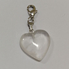 Heart Natural Quartz Crystal Pendant Decorations HJEW-PH01132-16-1