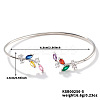 Elegant Brass Cubic Zirconia Leaf Cuff Bangles for Women VL7639-5-1