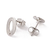 Non-Tarnish 201 Stainless Steel Stud Earring Findings STAS-G266-04P-2
