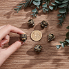 2Pcs 2 Styles Outdoor EDC Tool Brass Parachute Rope European Beads KK-NB0003-61-3