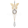 Butterfly 201 Stainless Steel Connector Charms and Glass Suncatchers HJEW-JM04736-01-2