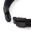 Mixed Stone Round Bead Leather Cord Multi-strand Bracelets BJEW-A009-10EB-4