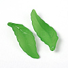 Green Transparent Frosted Acrylic Leaf Pendants for Chunky Necklace Jewelry X-FACR-R003-1-2