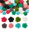 64Pcs 8 Colors Synthetic Coral 3D Flower Rose Beads CORA-GA0001-02-1