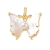 Brass Pave Shell Pendants KK-i712-25G-1